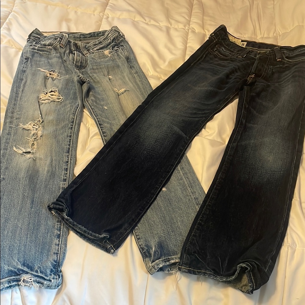 Abercrombie Kids vintage Light Distressed and dark Blue jeans size 8 boys/kids